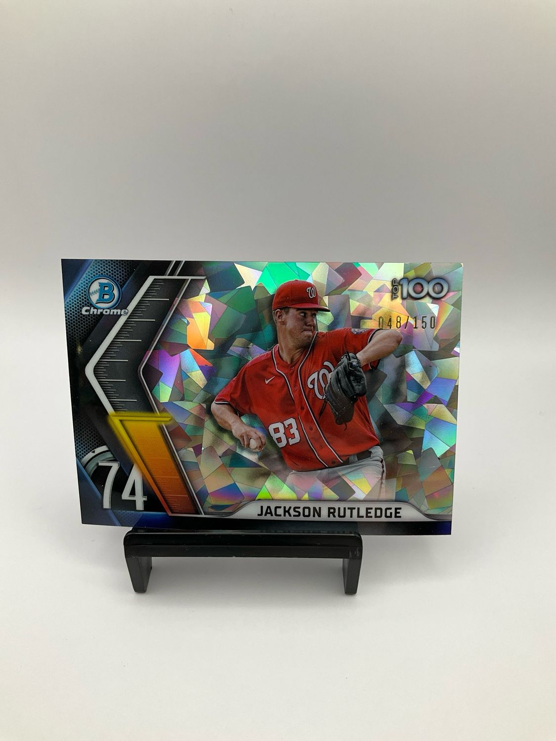 2022 TOPPS BOWMAN CHROME JACKSON RUTLEDGE SILVER CRACKED ICE 48/150