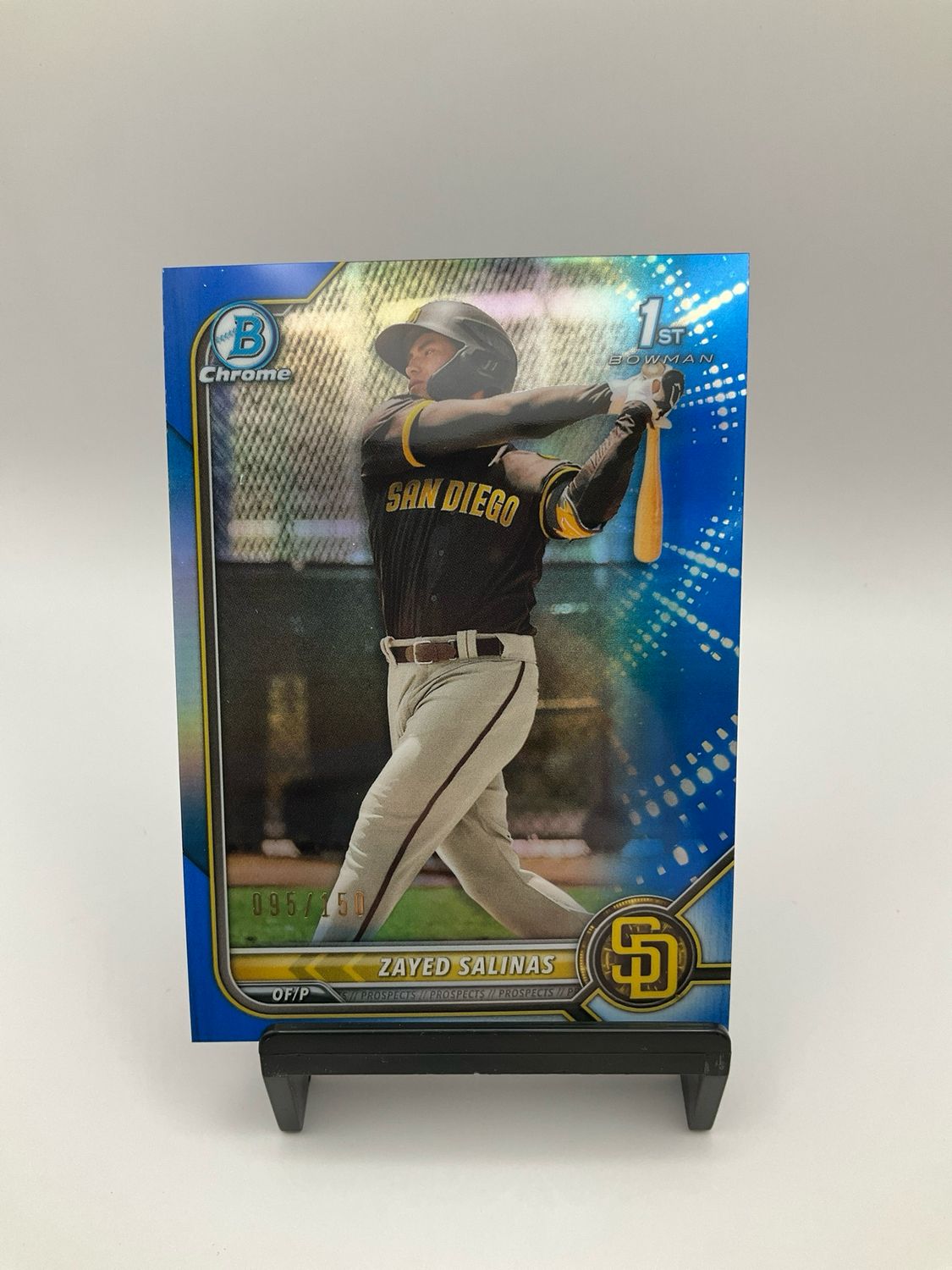 2022 TOPPS BOWMAN CHROME 1ST BOWMAN ZAYED SALINAS BLUE CHROME 095/150