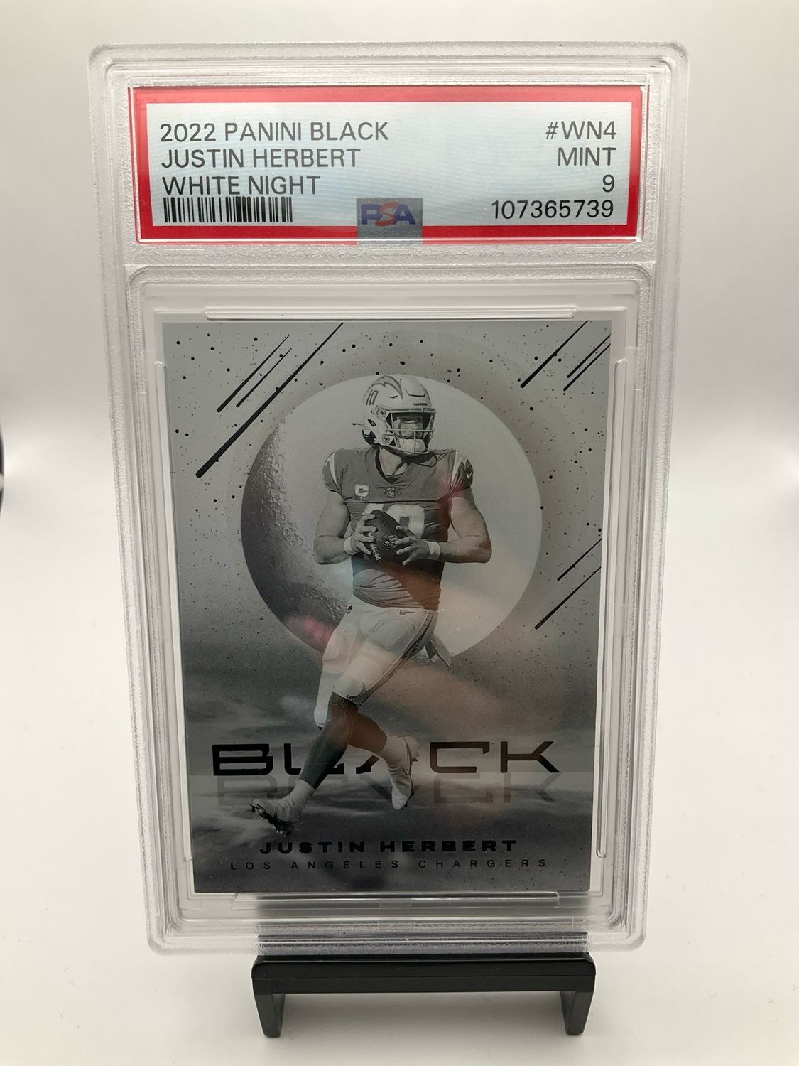 2022 Panini Black Justin Herbert White Night SSP PSA 9 Mint Case Hit