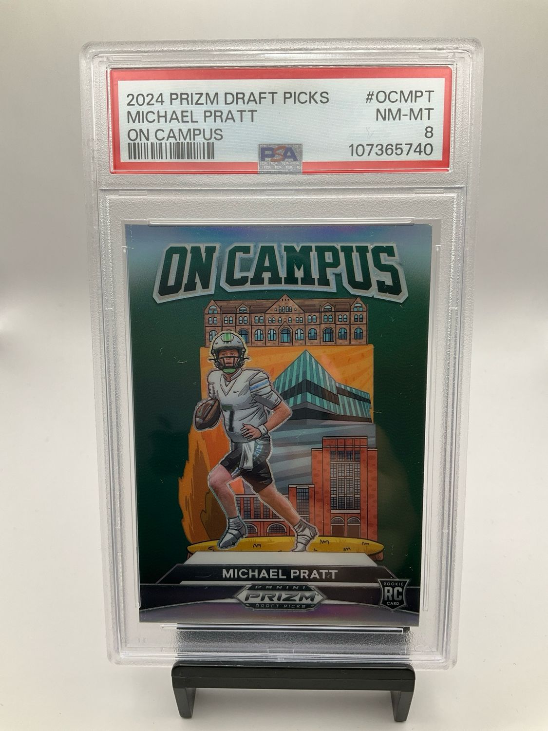 2024 Prizm Draft Picks On Campus Silver Michael Pratt RC #OC-MPT SSP PSA 8
