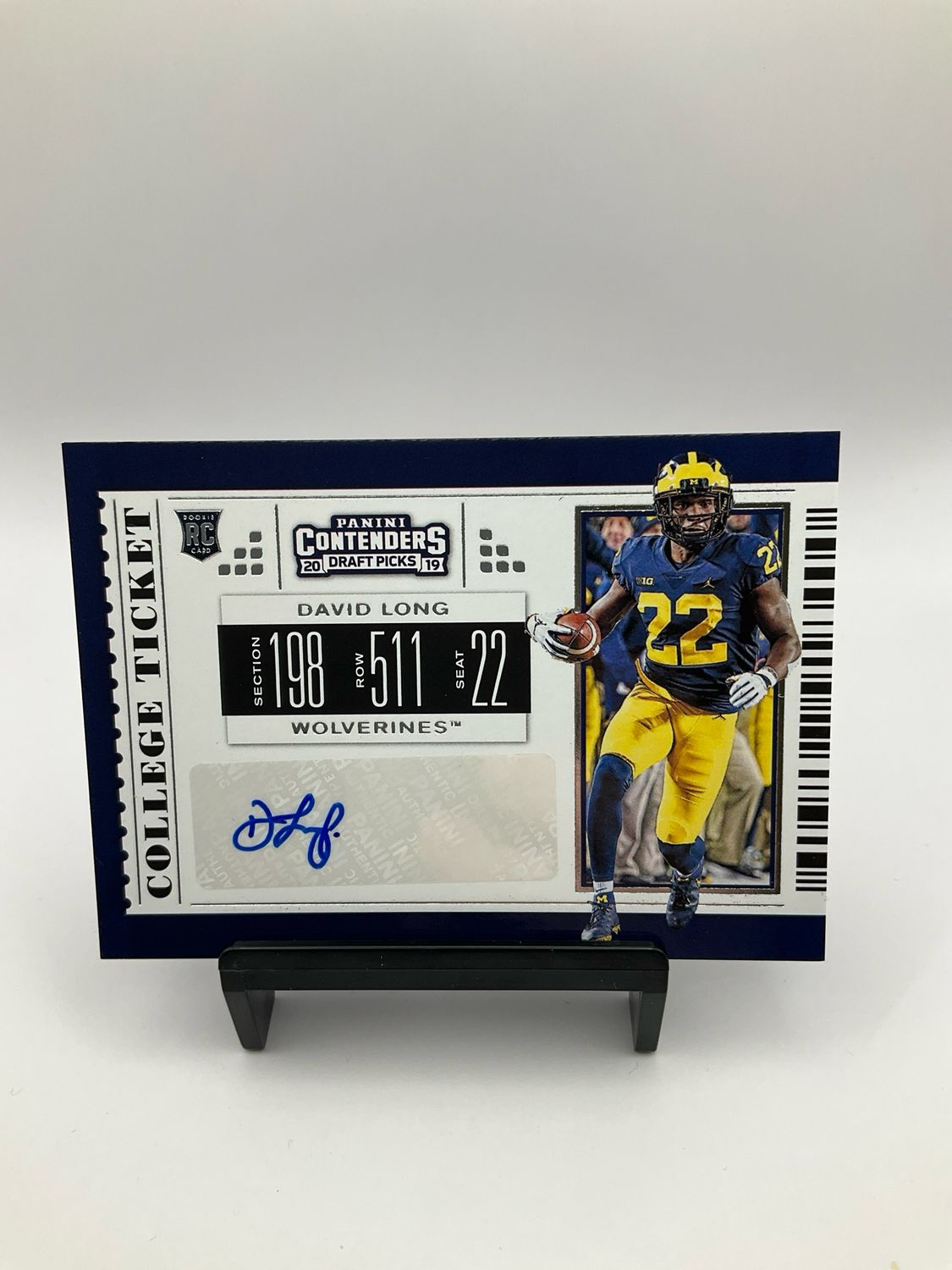 2019 Panini Contenders Draft Picks #292 David Long RC Auto