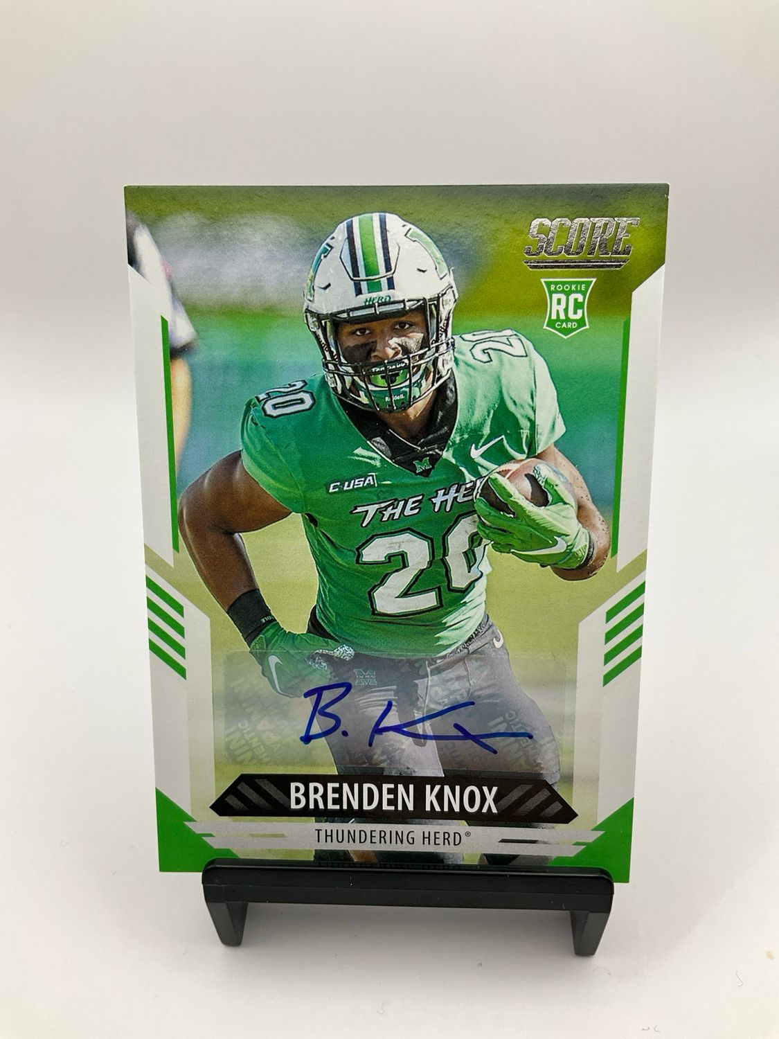 2021 Score Rookies Green Signatures Brenden Knox #366 Rookie Card Auto