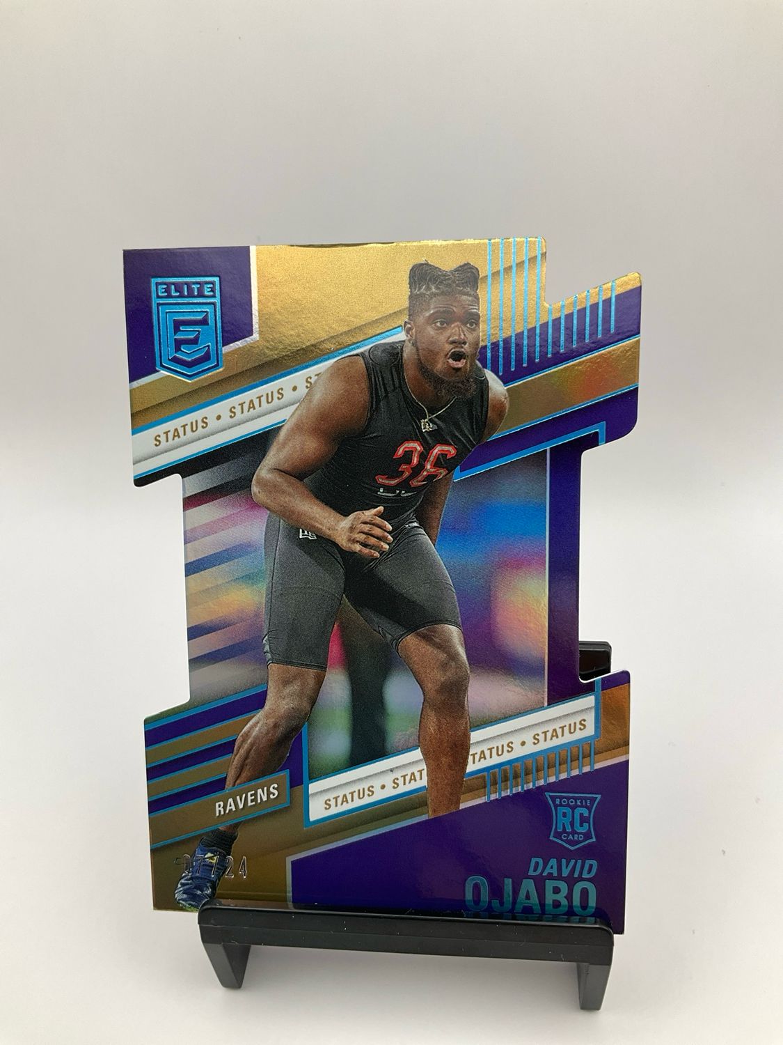 2022 DONRUSS ELITE DAVID OJABO PURPLE AND GOLD 07/24 DIE CUT