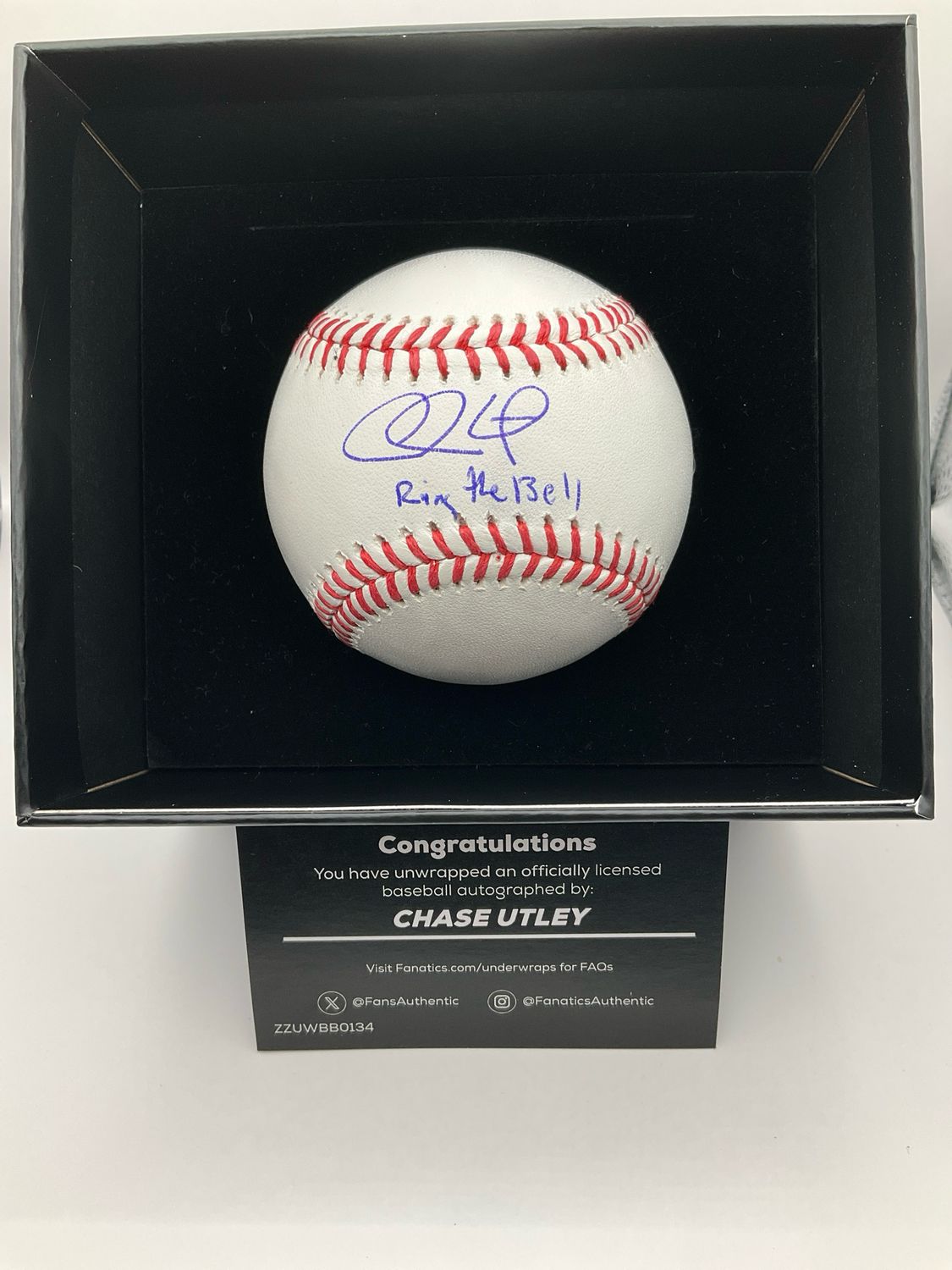 CHASE UTLEY SIGNED BASEBALL FANATICS AUTHENTICATED