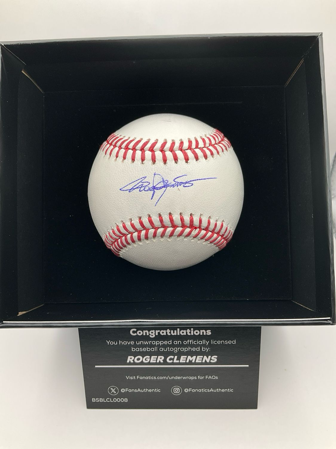 ROGER CLEMENS SIGNED BASEBALL FANATICS AUTHENTICATED