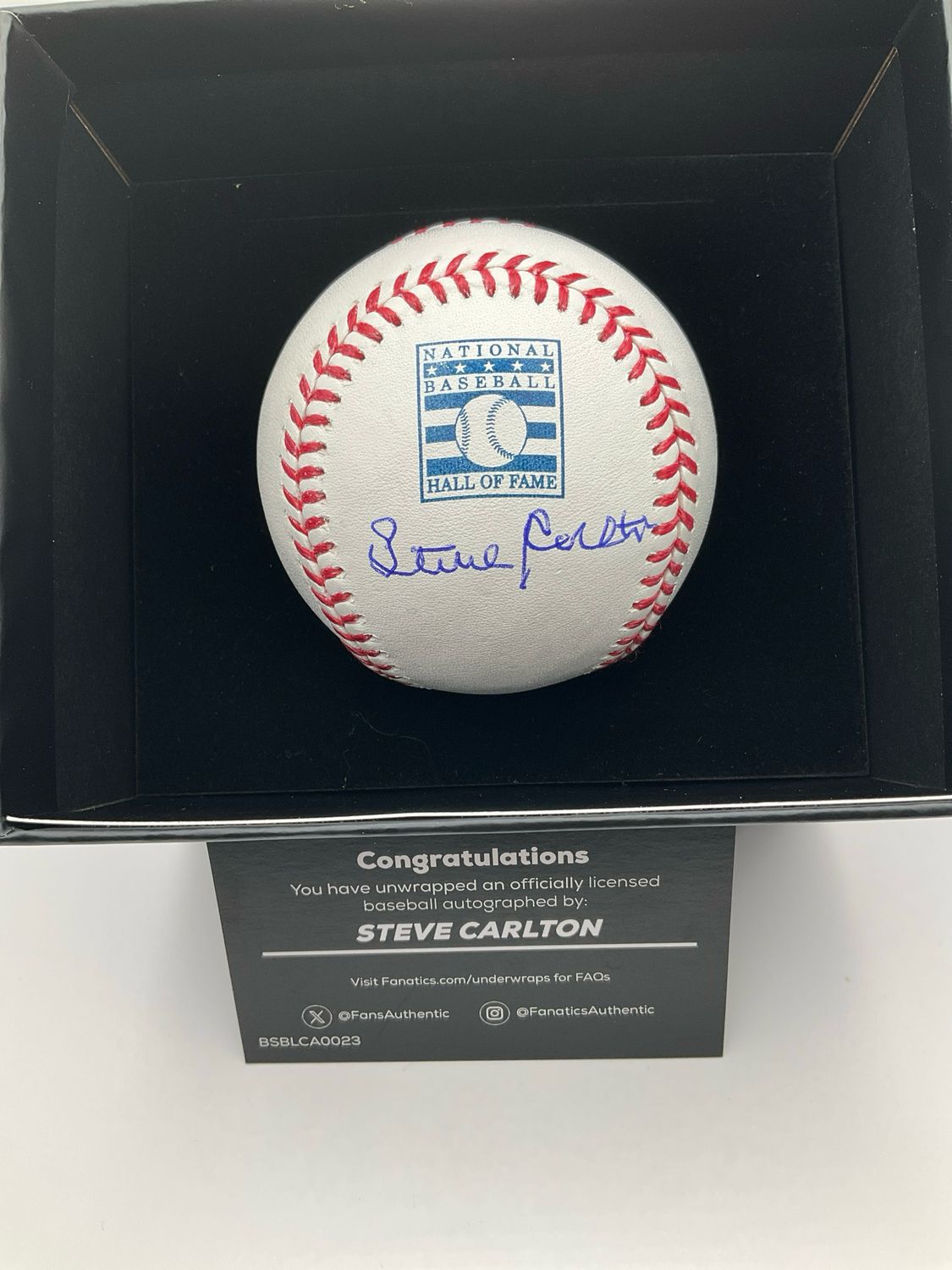 STEVE CARLTON SIGNED BASEBALL FANATICS AUTHENTICATED