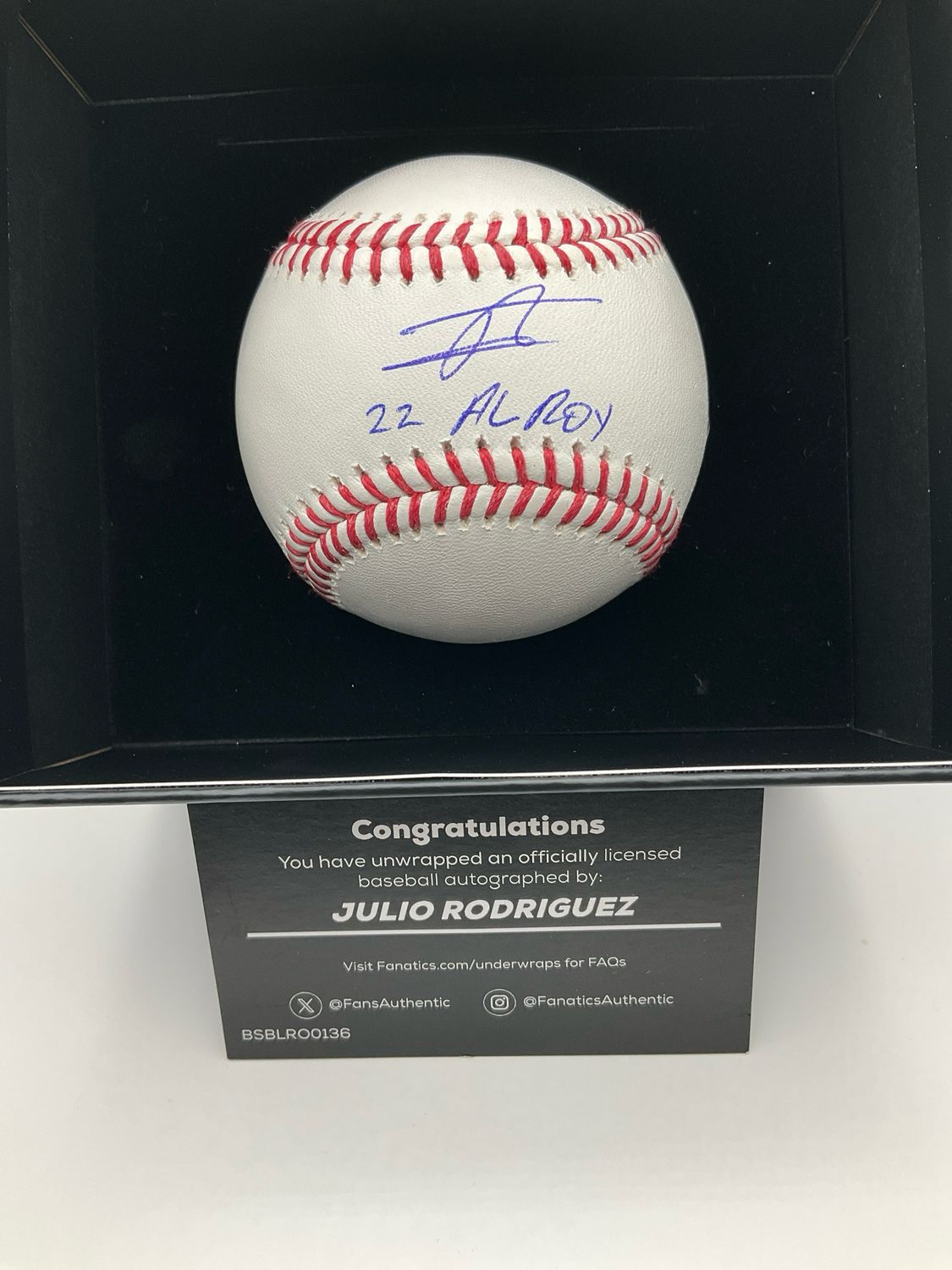 JULIO RODRIGUEZ SIGNED BASEBALL FANATICS AUTHENTICATED