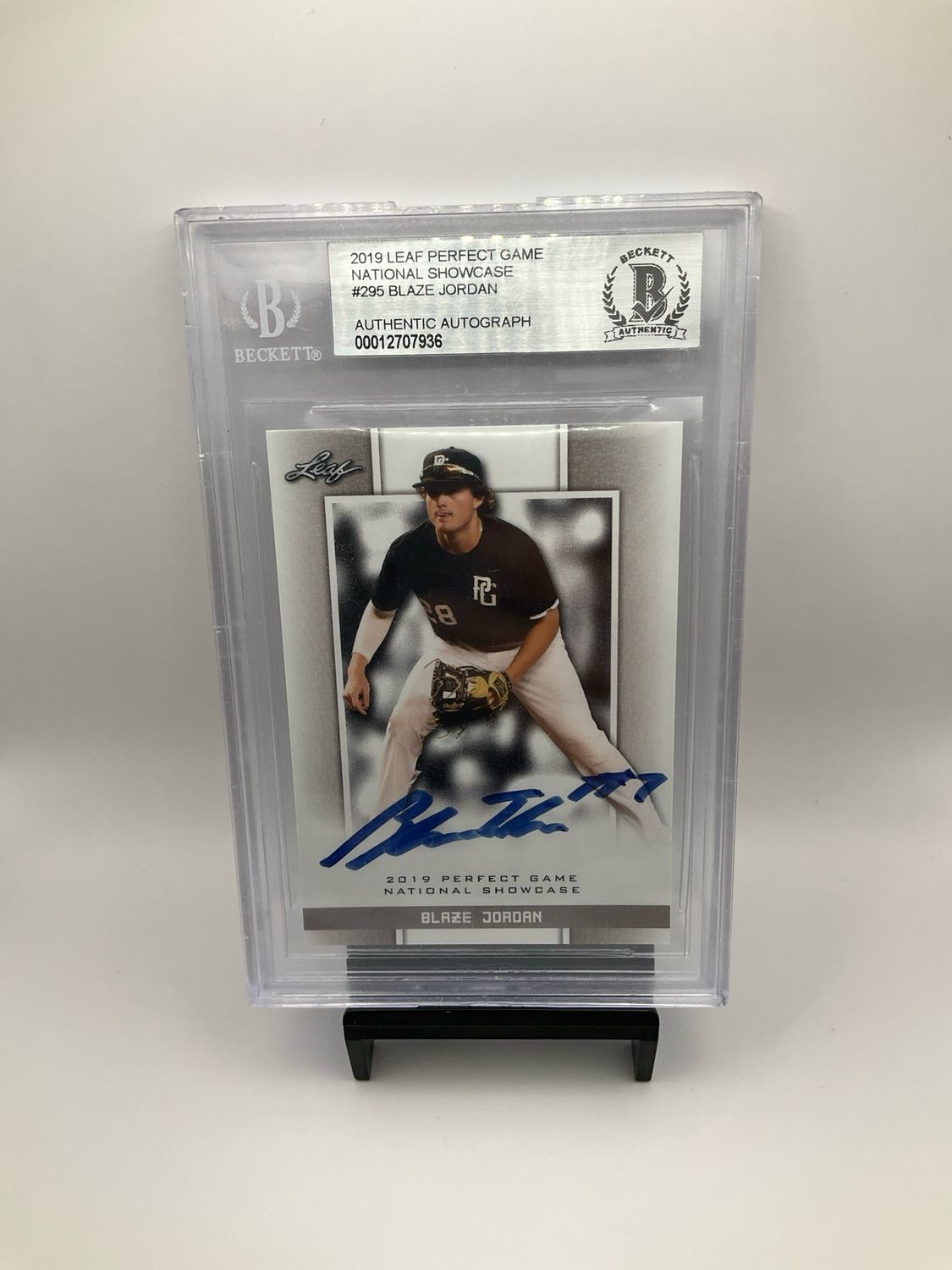 2019 Leaf Perfect Game National Showcase Blaze Jordan Autograph No. 295