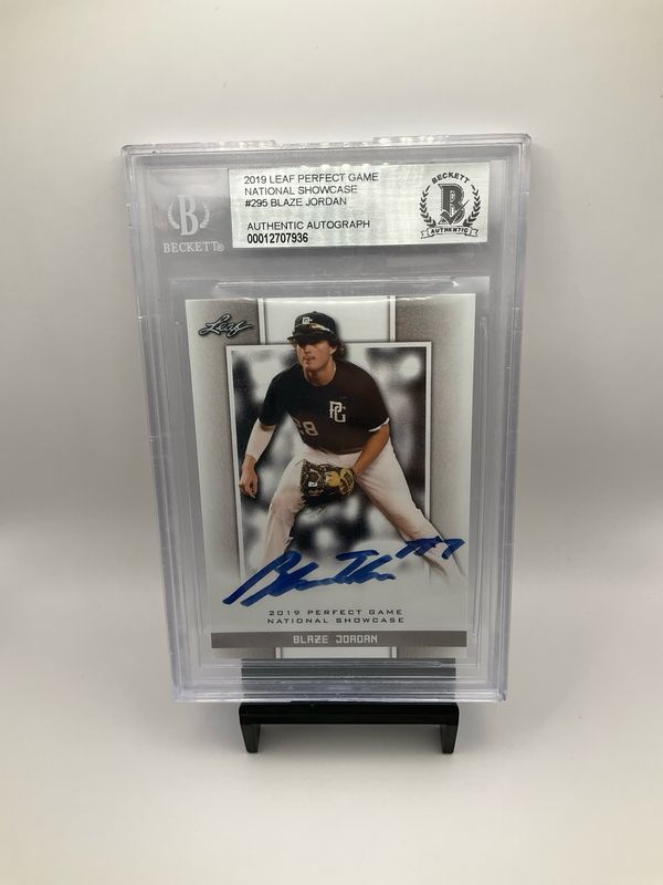 2019 Leaf Perfect Game National Showcase Blaze Jordan Autograph No. 295