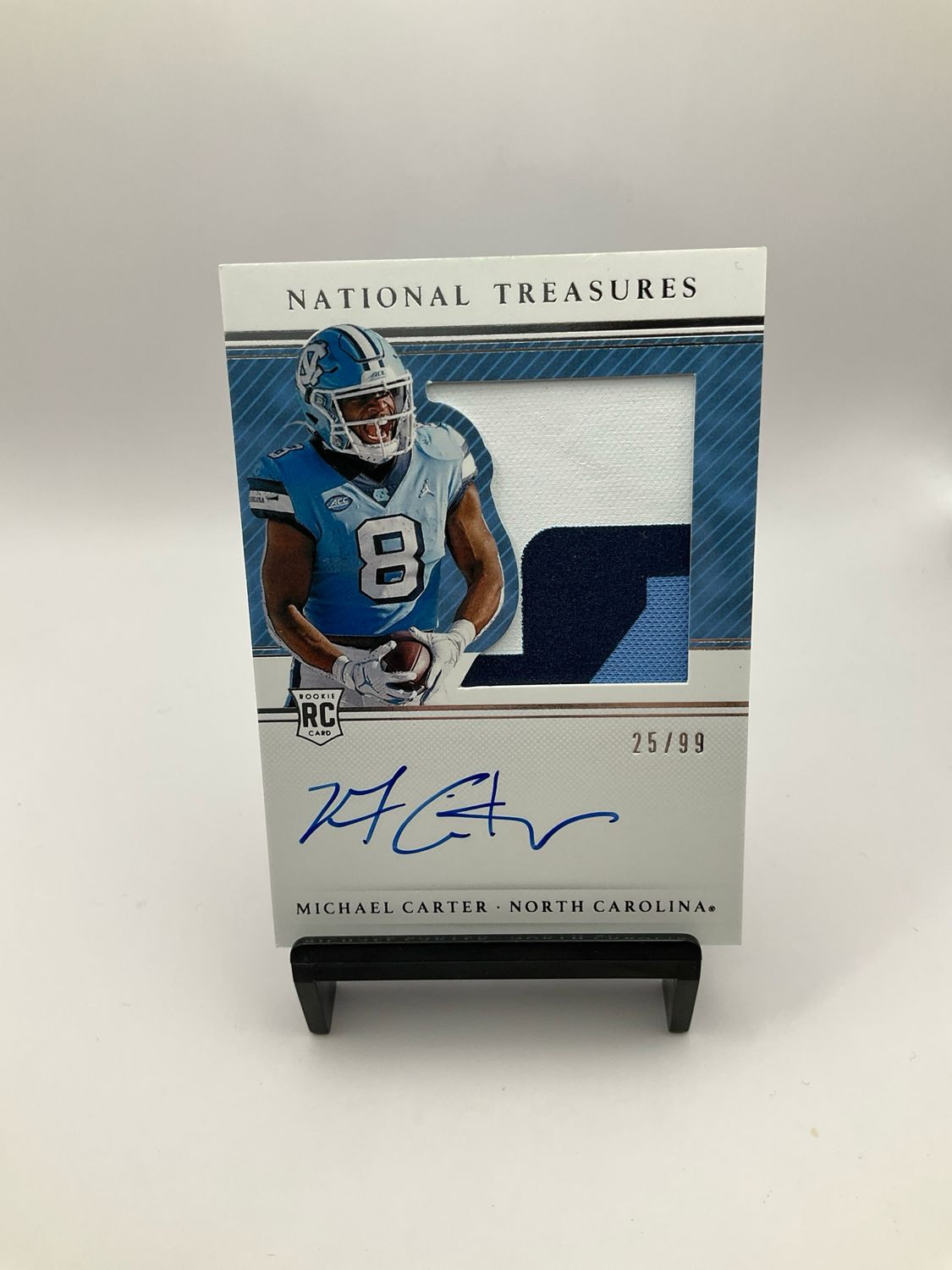 2021 NATIONAL TREASURES COLLEGIATE MICHAEL CARTER PATCH AUTO 25/99