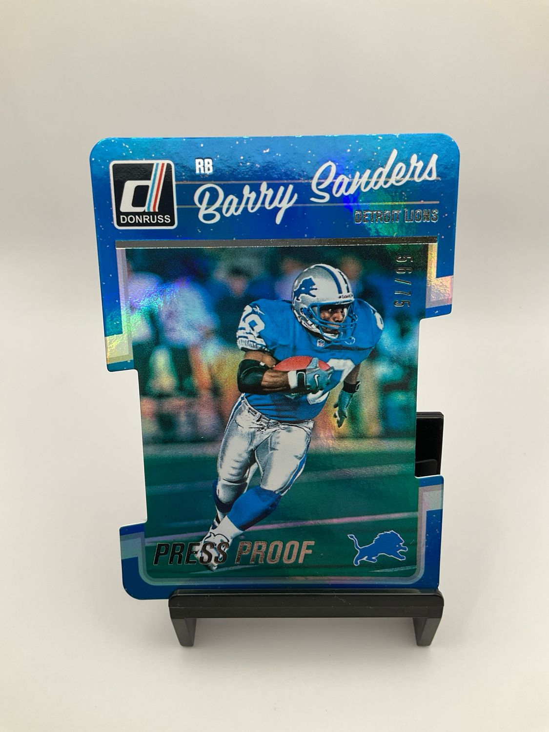 2016 Donruss Barry Sanders Die-Cut Blue Press Proof 56/75 No.103