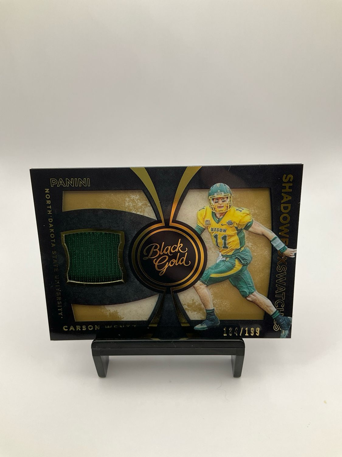 2016 Black Gold Shadow Box Swatches Carson Wentz 134/199 No. 2