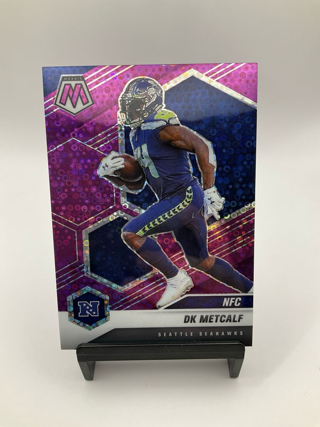 2021 Mosaic No Huddle DK Metcalf Purple Disco 28/50 No. 217