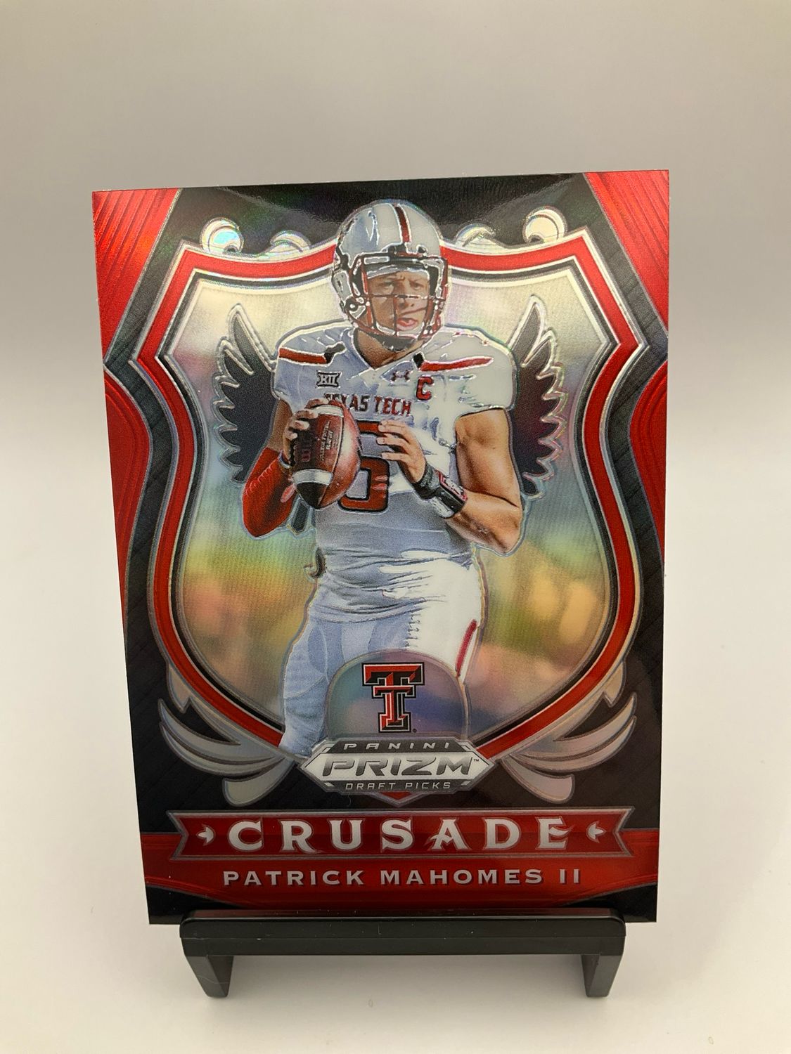 2020 Prizm Draft Picks Patrick Mahomes ll Crusade Red No. 80