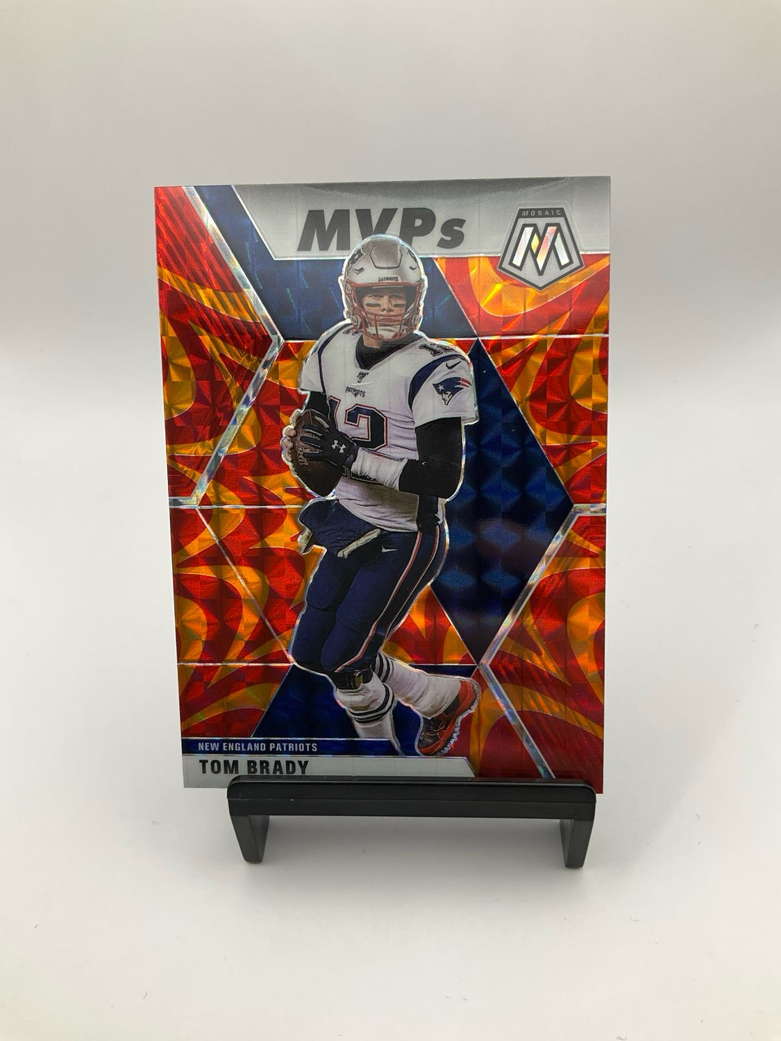 2020 Mosaic Tom Brady MVP Orange/Red Swirl Mosaic No. 298