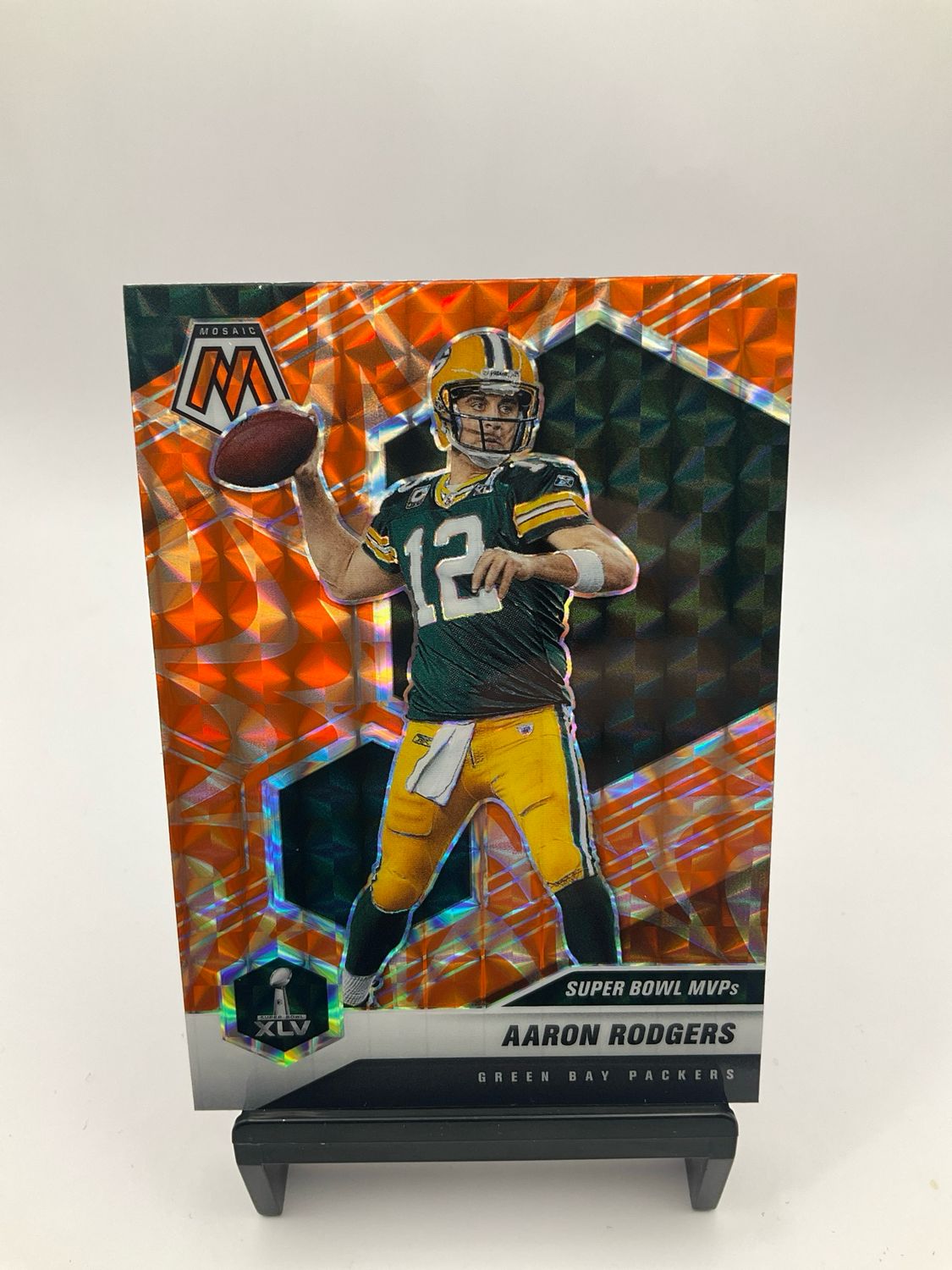2021 Mosaic Aaron Rodgers Orange Mosaic No. 289