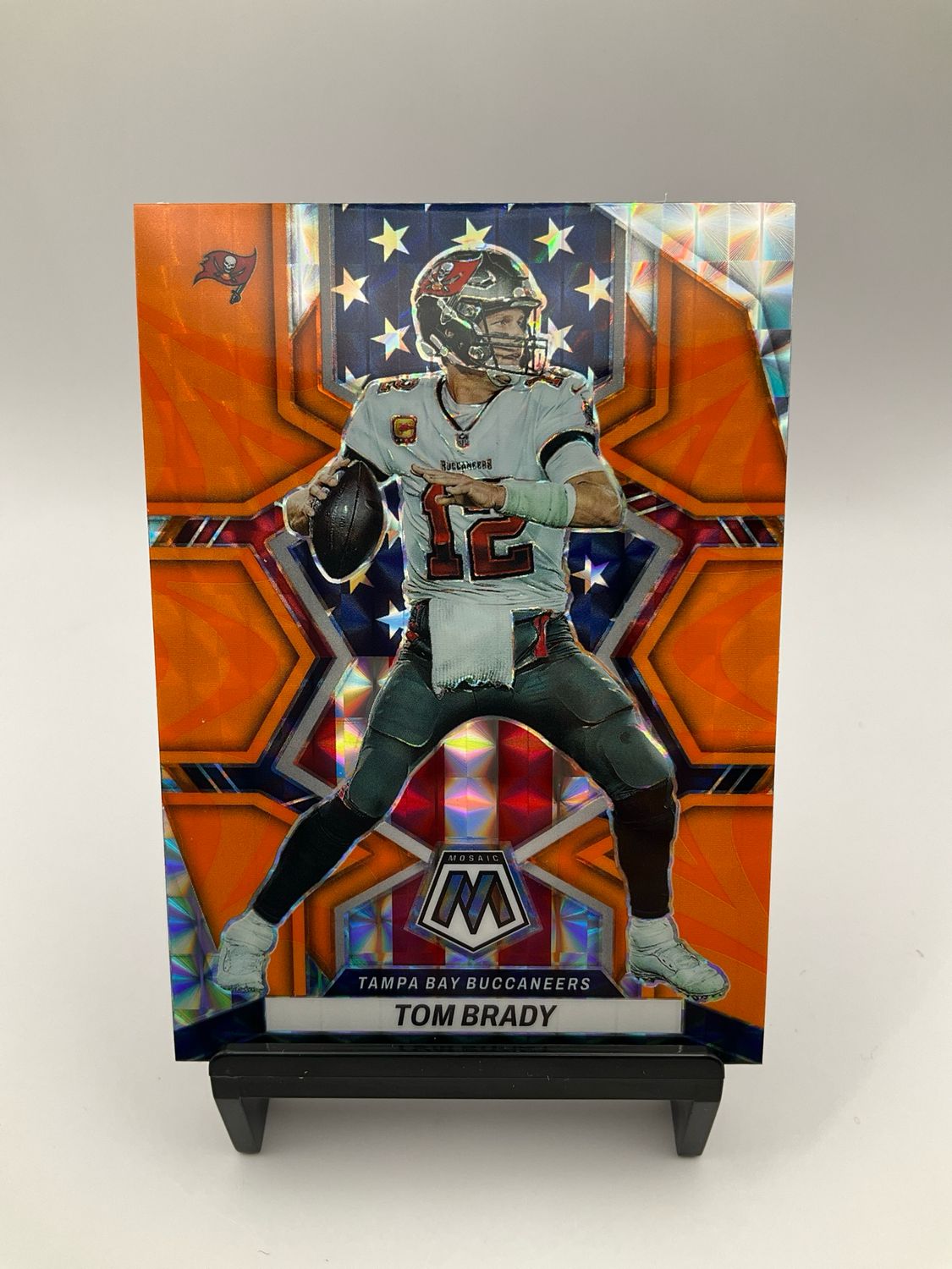 2022 Mosaic Tom Brady National Pride Orange Mosaic No.251