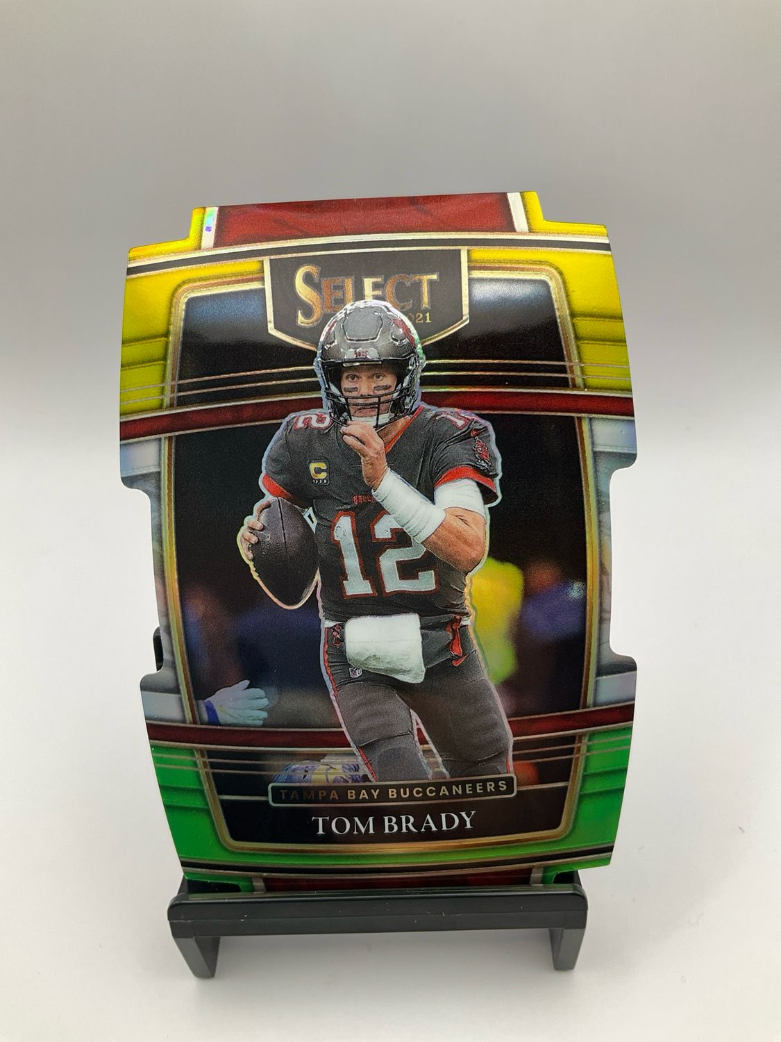2021 Select Tom Brady Yellow/Green Die-Cut Concourse No. 1
