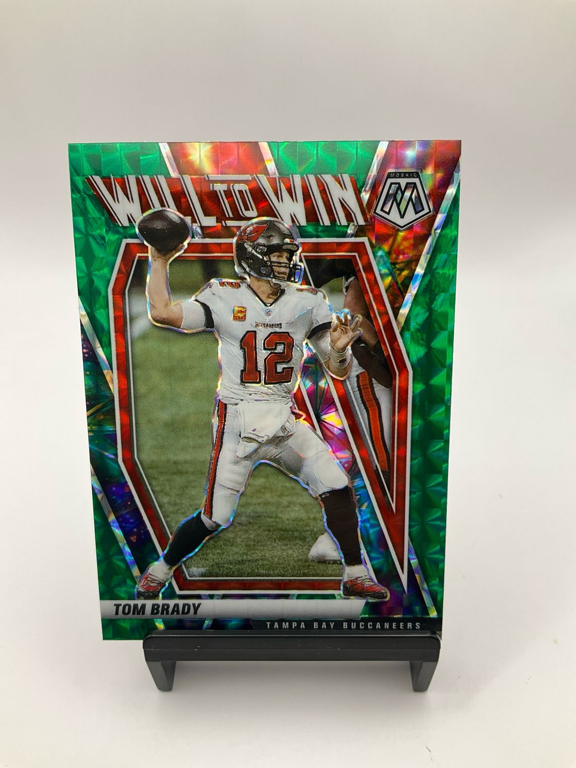 2021 Mosaic Tom Brady Will to Win Green Mosaic No.WW-1