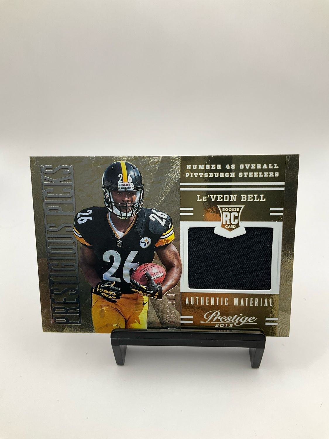 2013 Prestige Le&#39;veon Bell Prestigious Picks Patch 045/399 No. 18