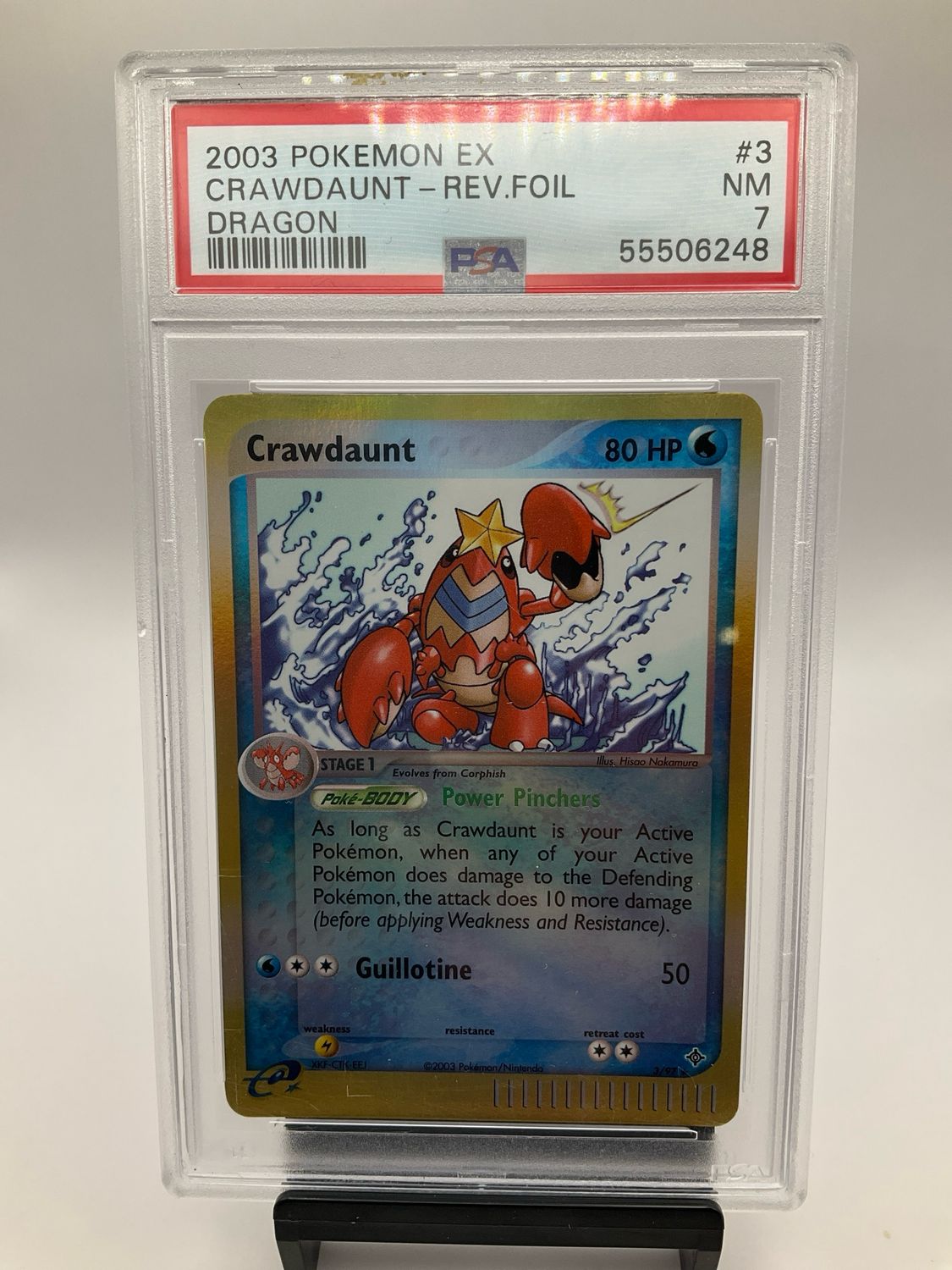 2003 POKEMON EX CRAWDAUNT REV FOIL 3/97 PSA 7