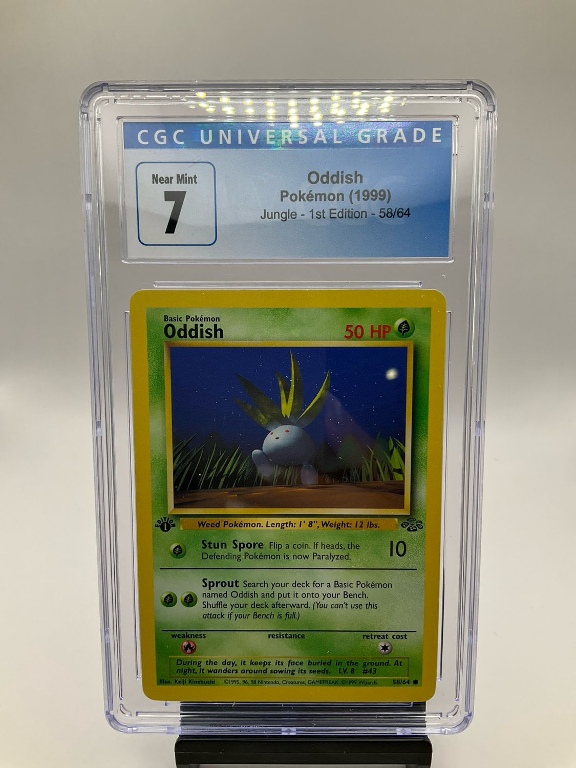 1999 POKEMON JUNGLE 1ST EDITION ODDISH 58/64 CGC 7