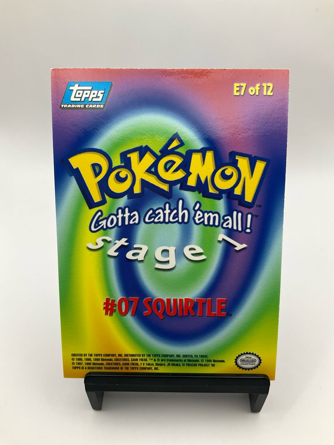 1998 Topps Pokemon Squirtle &quot;Gotta Catch &#39;Em All&quot; No. 7 Foil