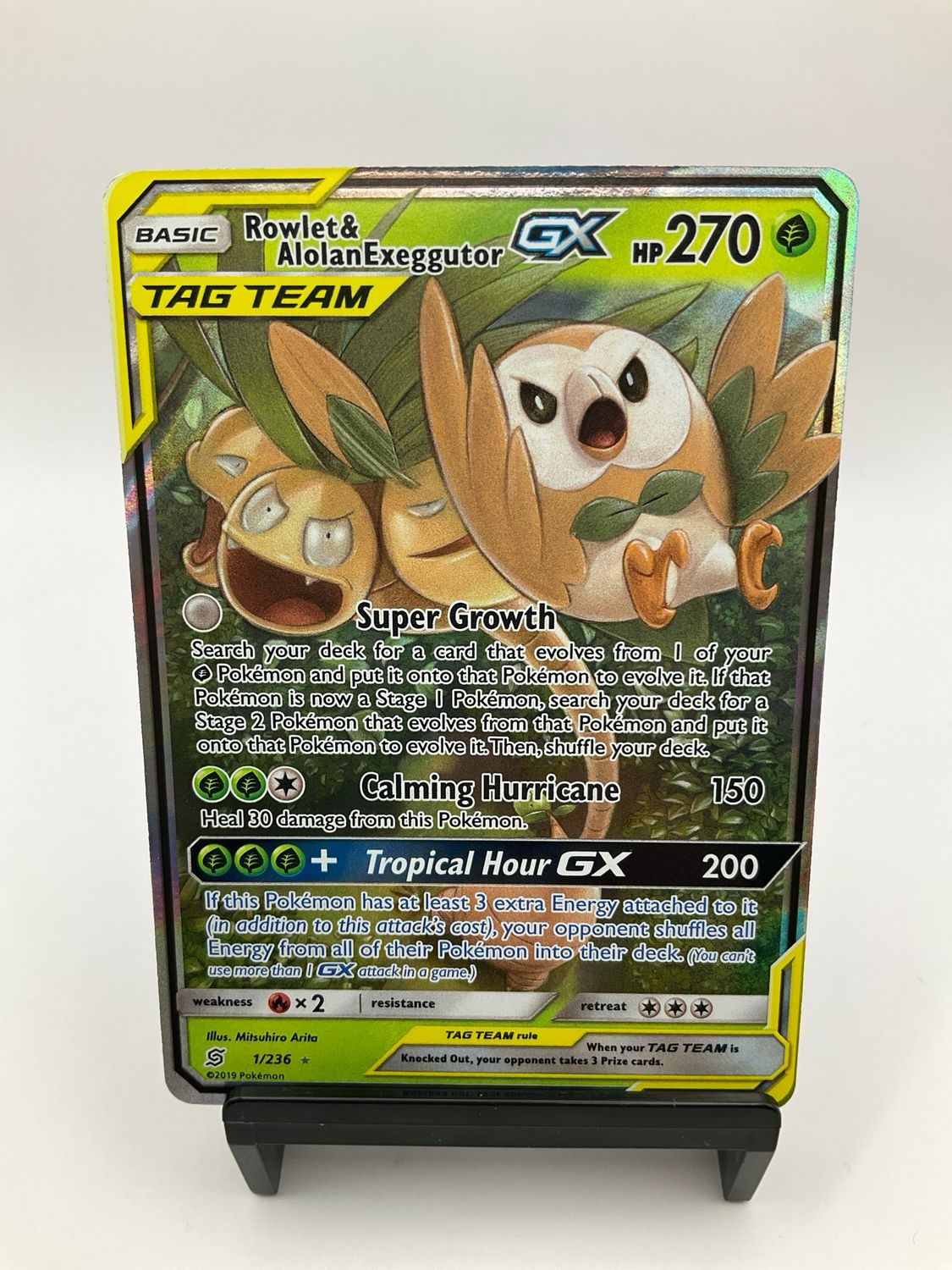 2019 Pokemon Tag Team Rowlet &amp; Alolan Exeggutor GX 1/236