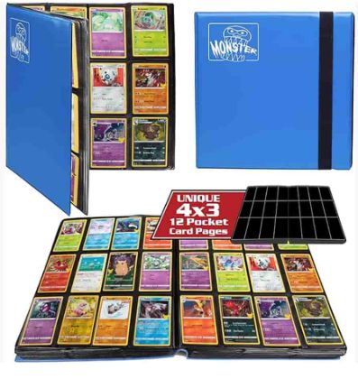 MONSTER 12 POCKET BINDER BLUE