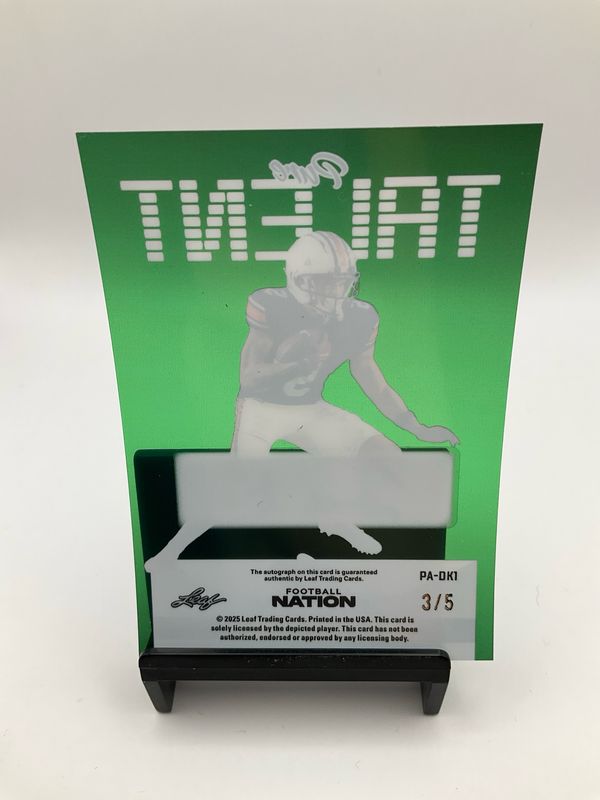 2025 NATIONAL FOOTBALL DEUCE KNIGHT GREEN ACETATE AUTO 3/5