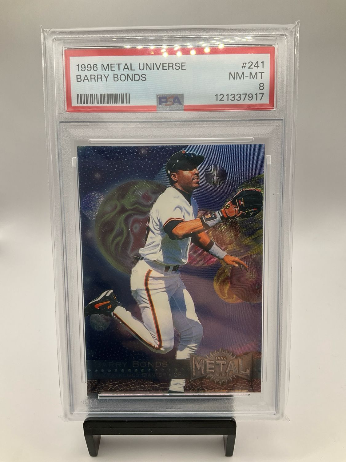 1996 METAL UNIVERSE BARRY BONDS #241 PSA 8
