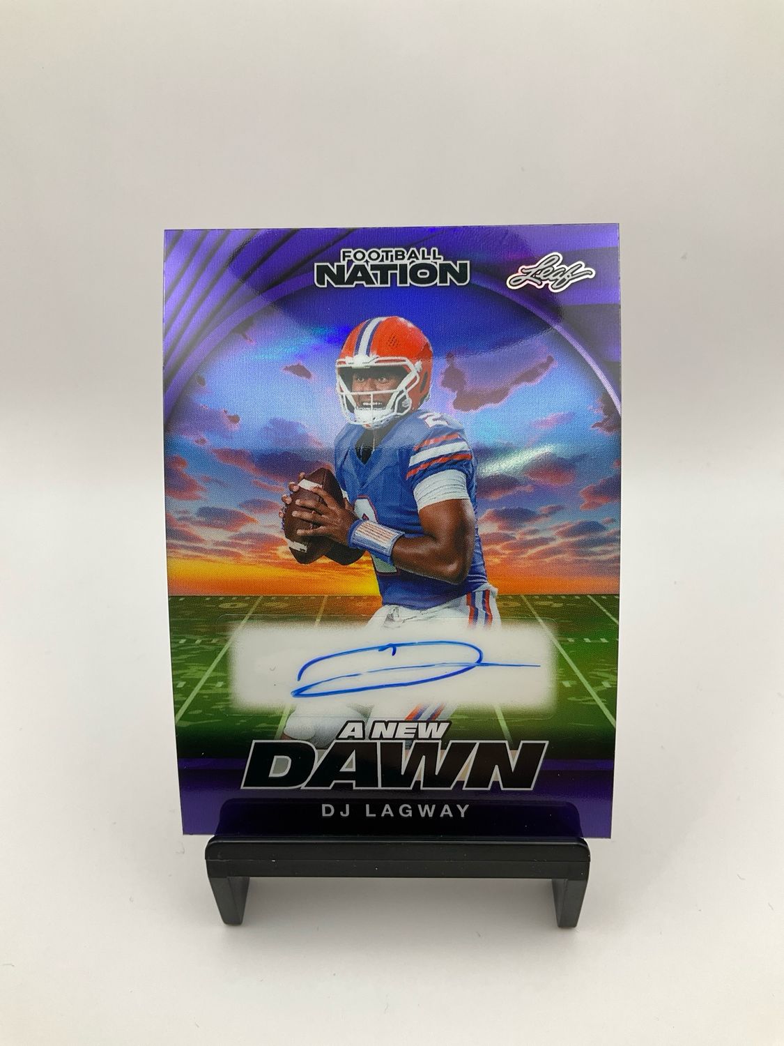 2025 NATION FOOTBALL DJ LAGWAY PURPLE AUTO 4/8