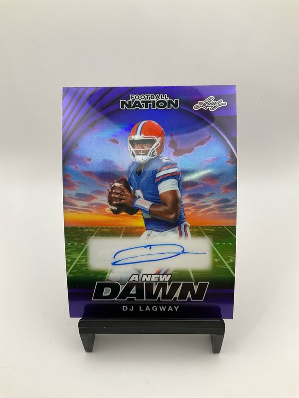 2025 NATION FOOTBALL DJ LAGWAY PURPLE AUTO 4/8