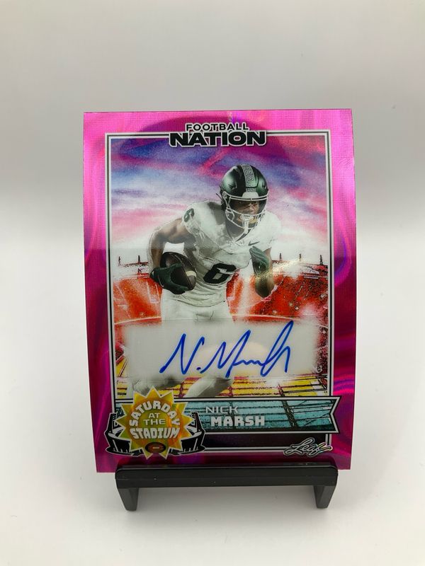 2025 NATION FOOTBALL NICK MARSH PINK AUTO 7/7