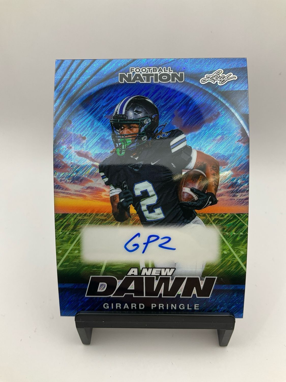 2025 NATION FOOTBALL GIRARD PRINGLE BLUE SHIMMER AUTO 6/7