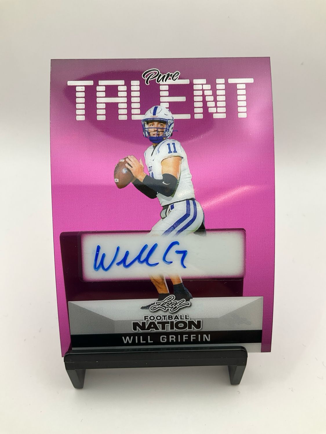 2025 NATION FOOTBALL WILL GRIFFIN PINK ACETATE AUTO 2/6