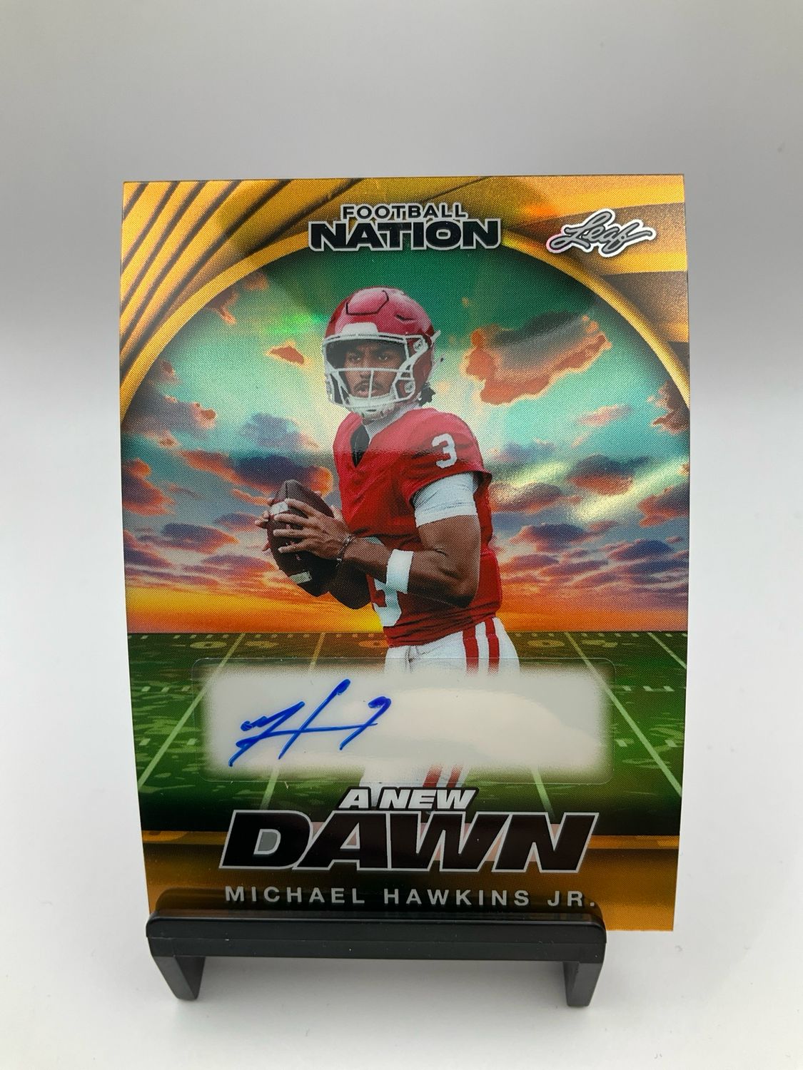 2025 NATION FOOTBALL MICHAEL HAWKINS JR GOLD AUTO 1/1