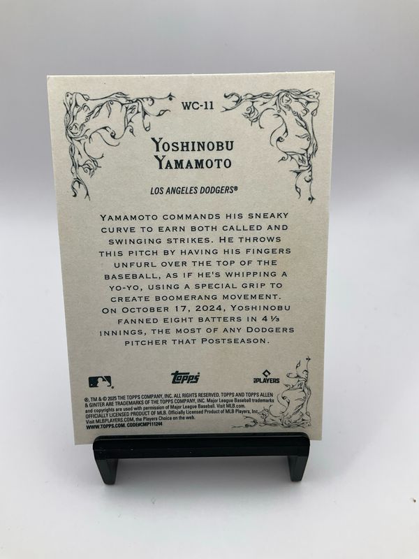 2025 TOPPS ALLEN &amp; GINTER YOSHINOBU YAMAMOTO WICKED CURVES