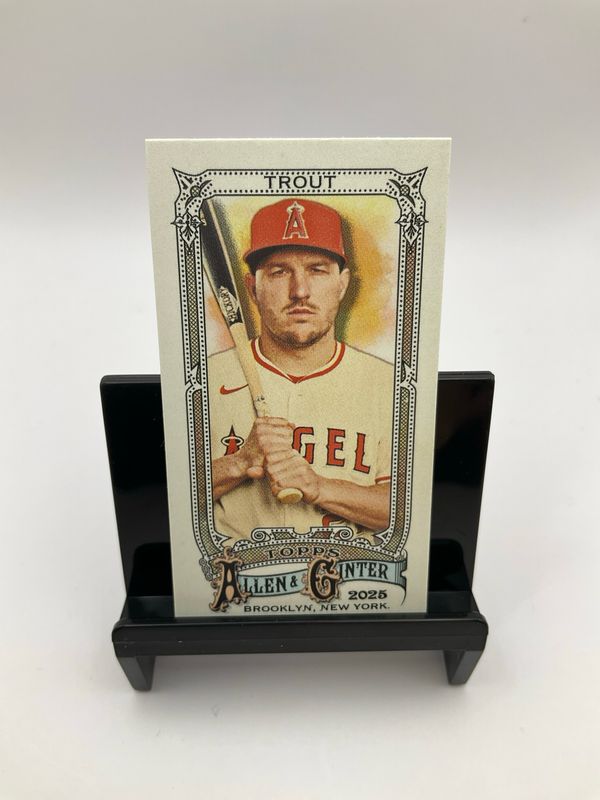 2025 TOPPS ALLEN &amp; GINTER MIKE TROUT 100 TOBACCO CARD