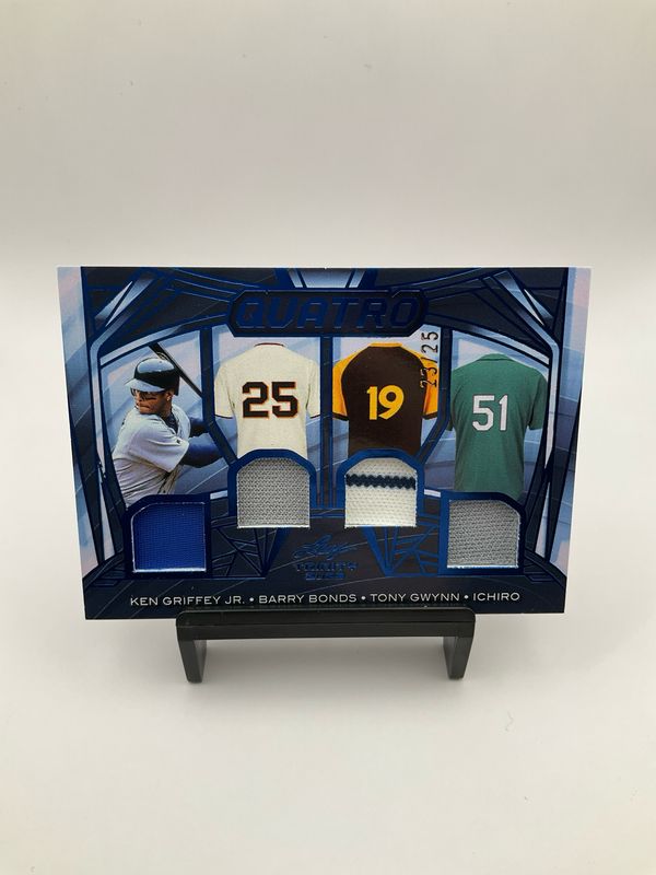 2025 LEAF TRINITY GRIFFEY JR/BONDS/GWYNN/ICHIRO QUATRO PATCHES 23/25