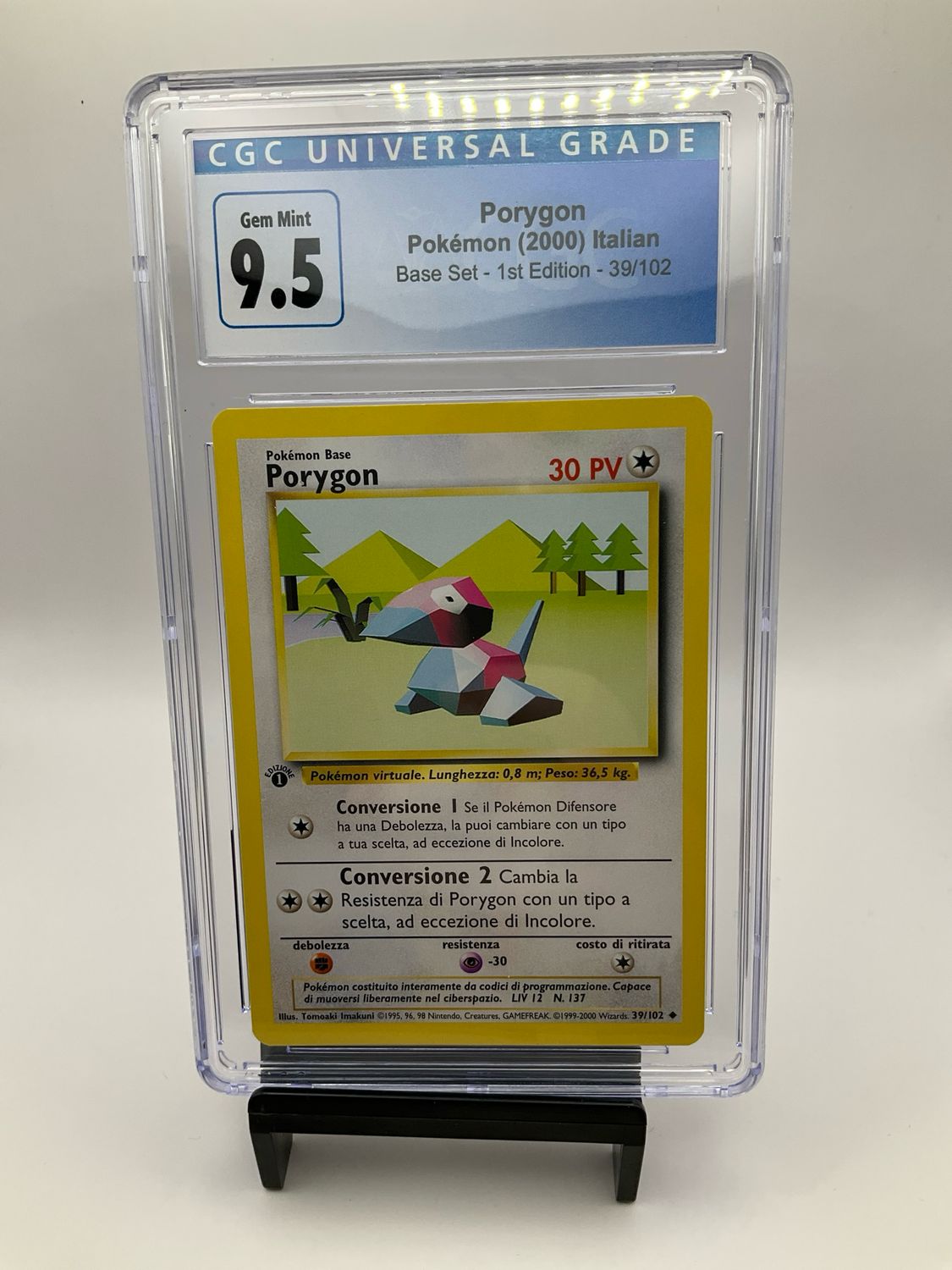 2000 ITALIAN POKEMON PORYGON 1ST EDITION CGC 9.5