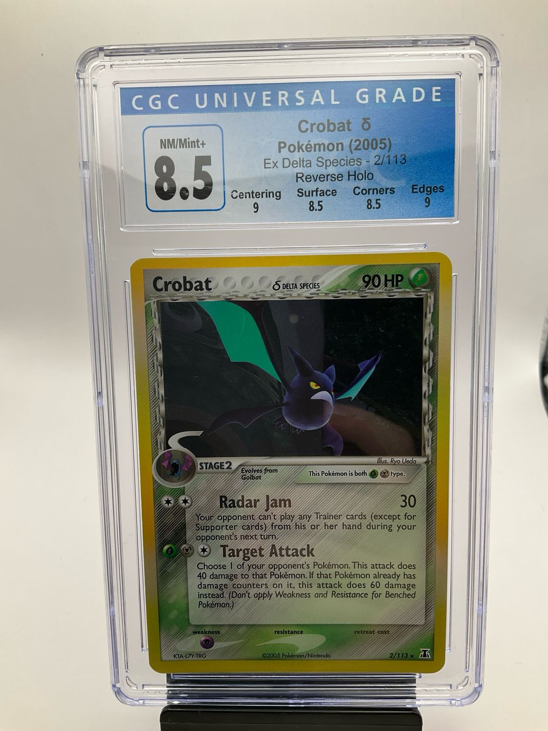 2005 POKEMON EX DELTA SPECIES 2/113 CROBAT CGC 8.5