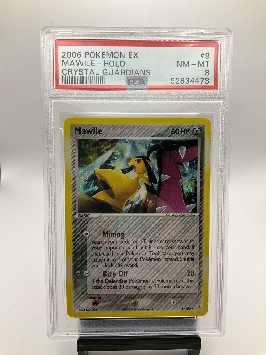 2006 POKEMON CRYSTAL GUARDIANS MAWILE HOLO PSA 8