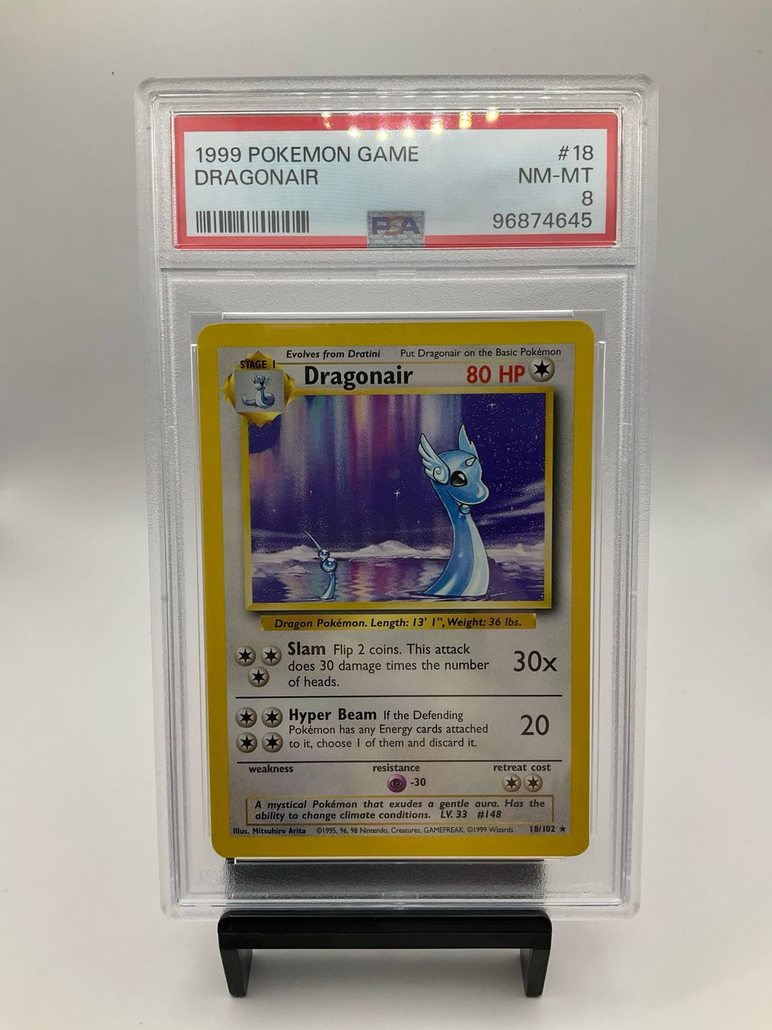 1999 POKEMON DRAGONAIR 18/102 PSA 8