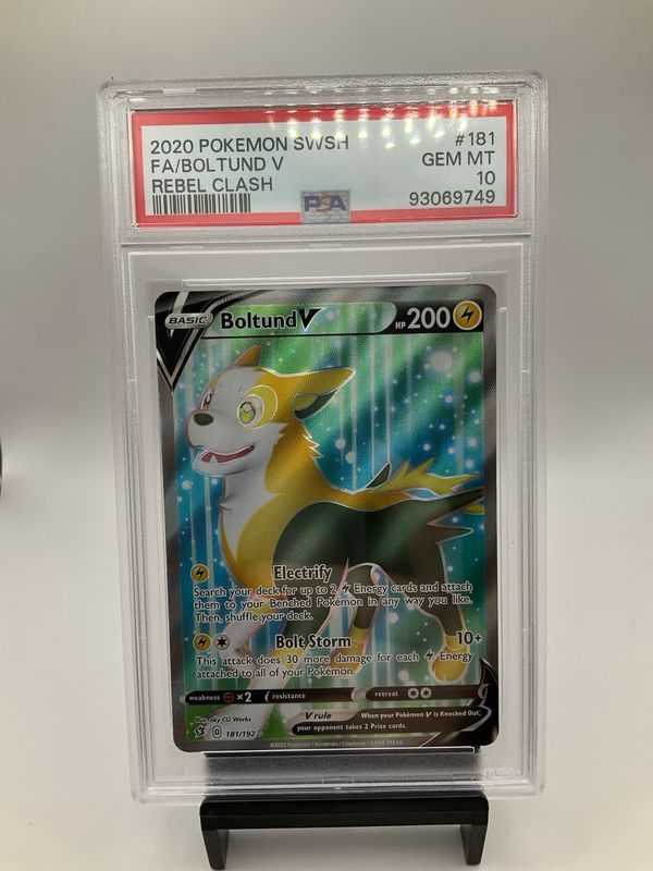 2020 POKEMON REBEL CLASH BOLTUND V PSA 10