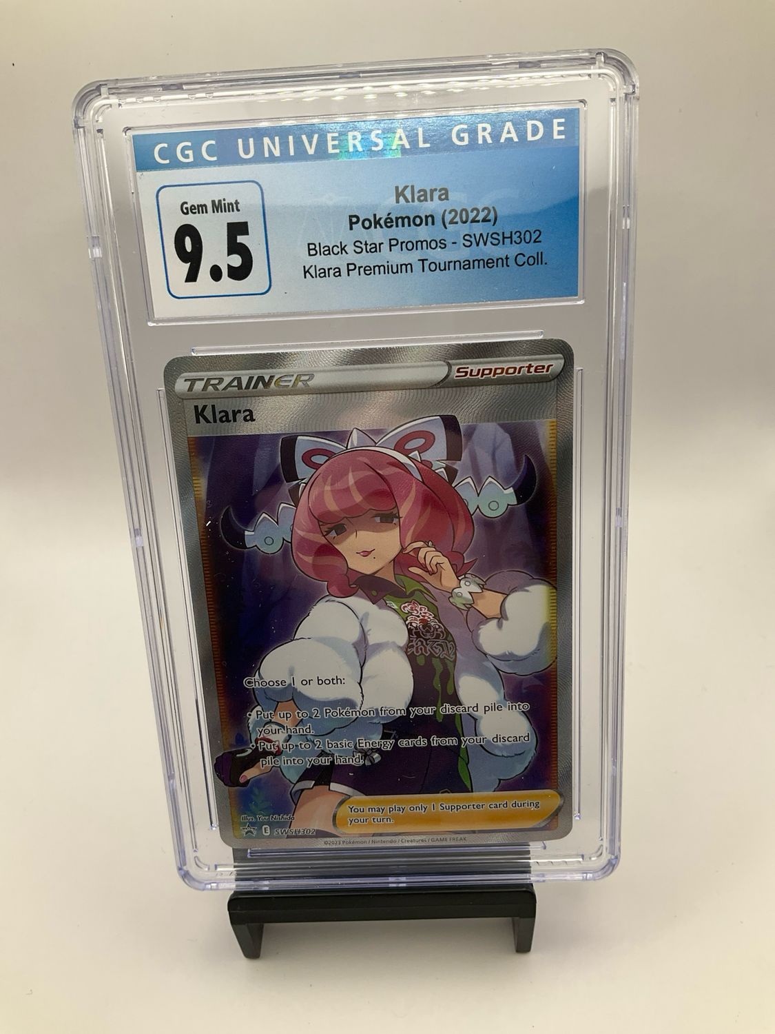 2022 POKEMON KLARA BLACK STAR PROMO SWSH302 CGC 9.5