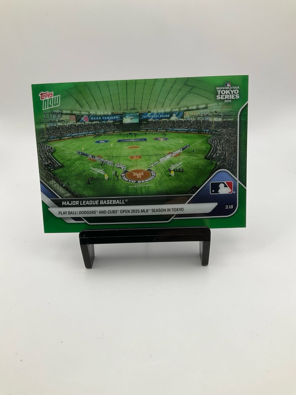 2025 TOPPS NOW TOKYO SERIES GREEN FIELD CARD 21/99