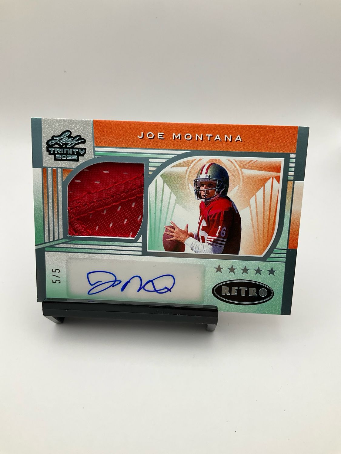2005 TRINITY RETRO JOE MONTANA PATCH AUTO 5/5