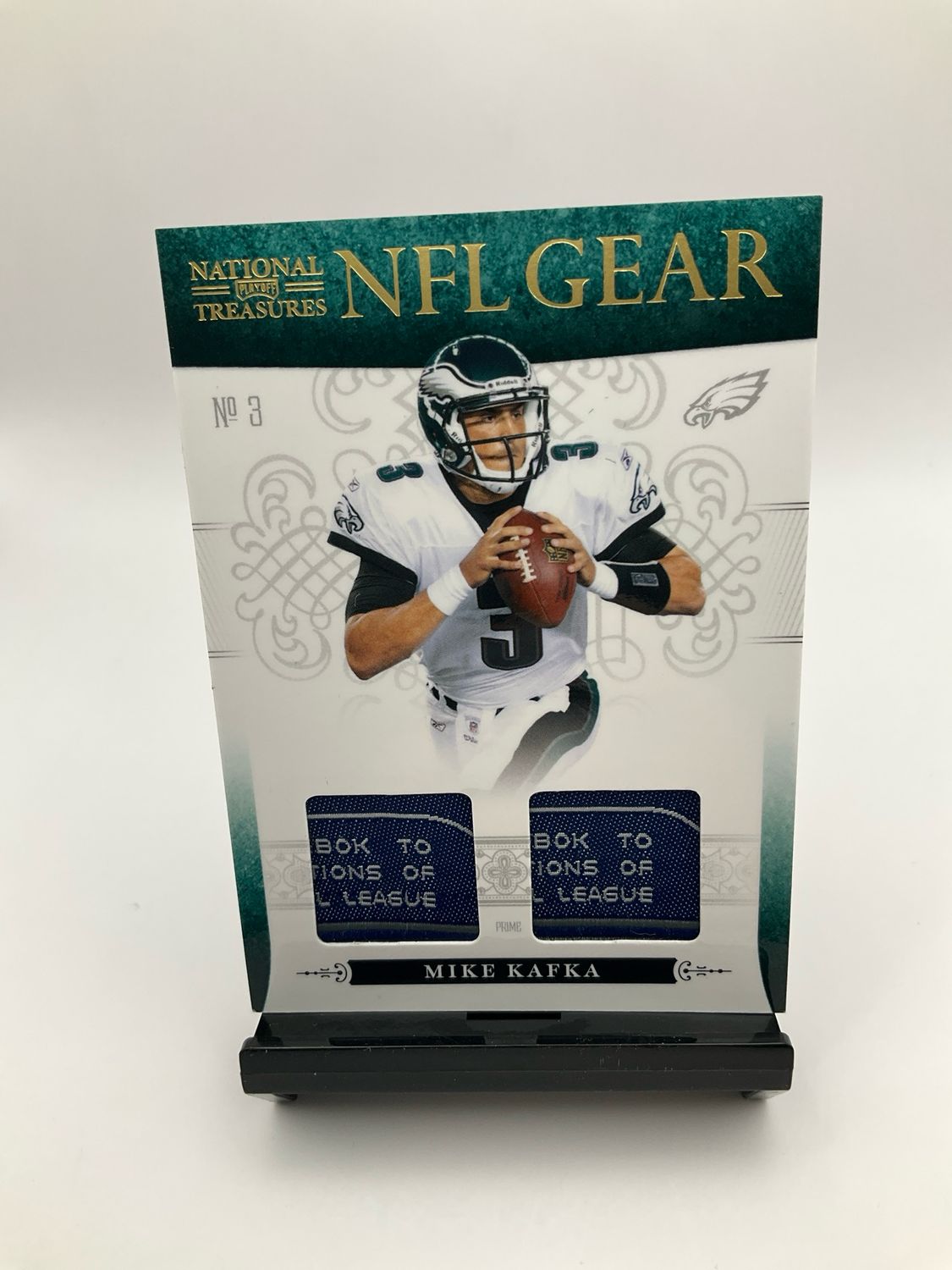 2011 PLAYOFF NATIONAL TREASURES MIKE KAFKA PATCHES NFL GEAR 8/15