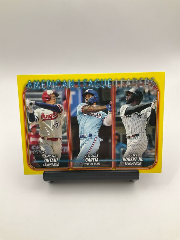 2024 TOPPS AMERICAN LEAGUE LEADERS OHTANI/GARCIA/ROBERT JR. YELLOW